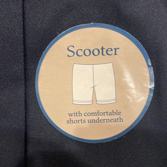 Classroom School Uniform Girl's Double-Pleated Scooter Skirt, Dark Navy - Picture 6 of 7